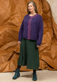 Rib-knit, organic/recycled cotton skirt - monstera