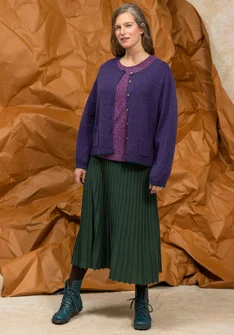 Rib-knit, organic/recycled cotton skirt - monstera