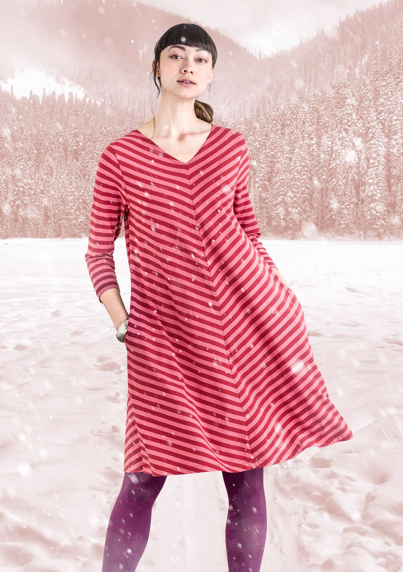 Kleid aus Modal/Baumwolle/Elasthan achatrot-feige thumbnail