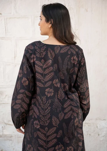 Robe "Seaweed" en coton biologique tissé - noir