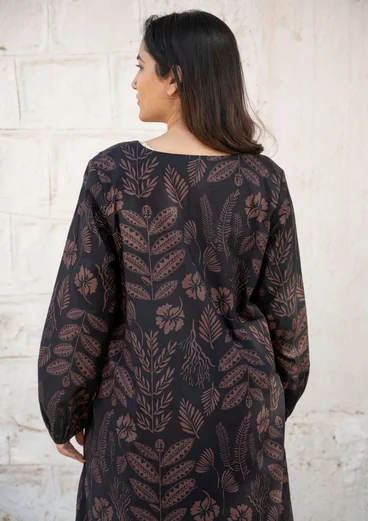 Robe "Seaweed" en coton biologique tissé - noir