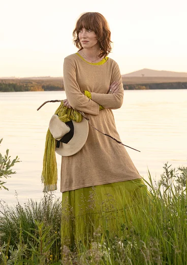 Tunic in a linen/recycled linen knit fabric - oatmeal