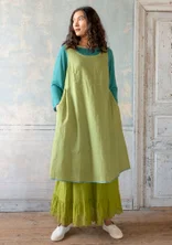 Vævet kjole "Shimla" i økologisk bomuld/hør - pistage0SL0mnstrad