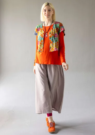 Jerseyshirt „Petite“ aus Bio-Baumwolle - taubengrau