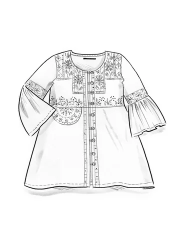 “Venus” woven tunic in organic cotton/rayon - porslinsbl