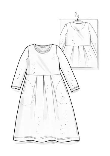 “Fyrverkeri” velour dress in organic cotton/recycled polyester - black