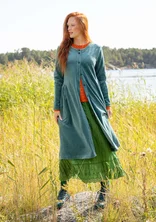 Velours doorknoopjurk van biologisch katoen/gerecycled polyester - tea tree