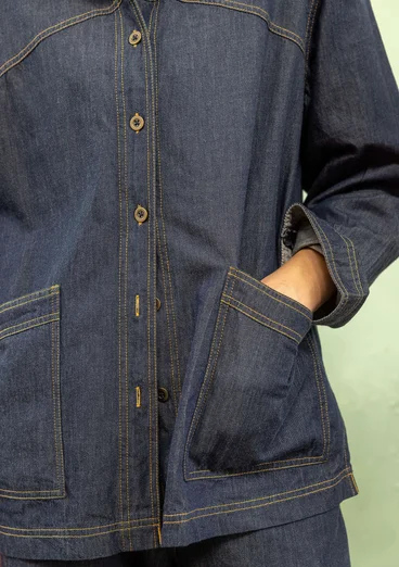 Webjacke „Ines“ aus Bio-Baumwolle - dunkelindigo