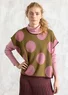 “Rut” knitted top in a blend of organic and recycled cotton (dark olive/dot S)