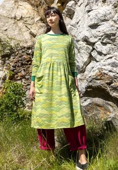 “Dorinda” jersey dress in organic cotton/modal - pistachio