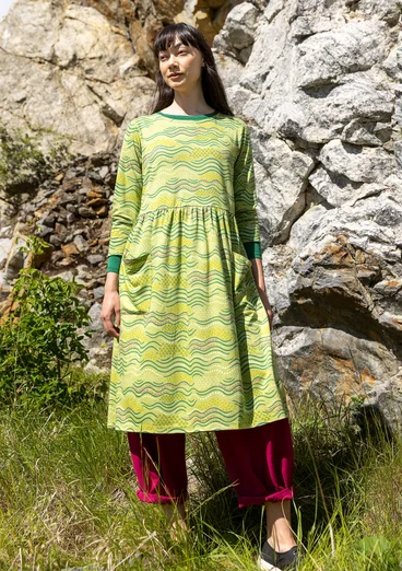 “Dorinda” jersey dress in organic cotton/modal - pistachio
