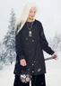 Tunique en tissu de coton biologique/viscose (noir S)