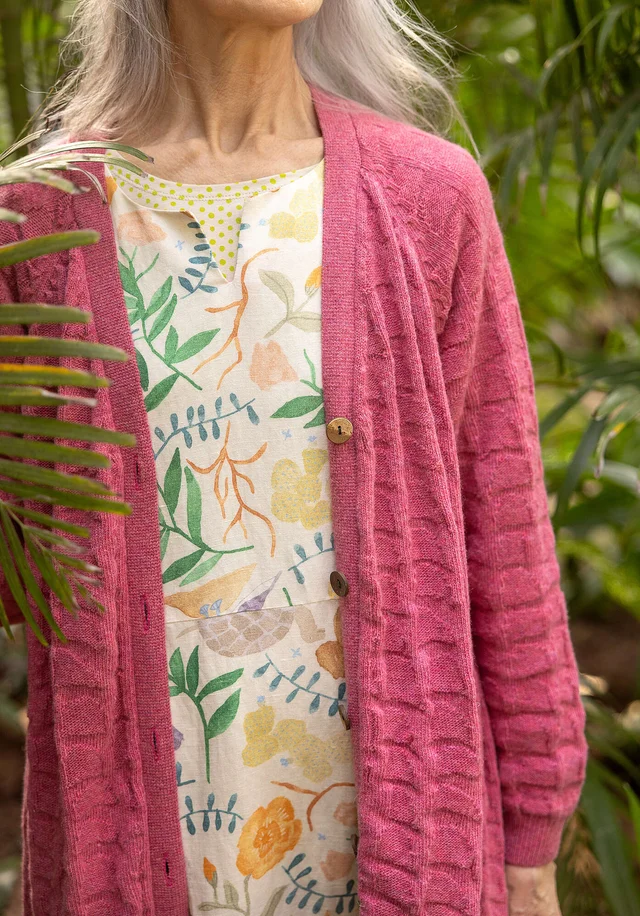 Langstrickjacke „Harriet“ aus Recycling-Wollgemisch - rhabarber-melange