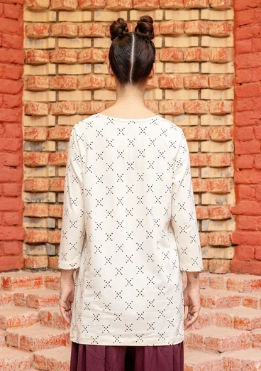 “Crossing” jersey tunic in organic cotton/elastane - almond milk