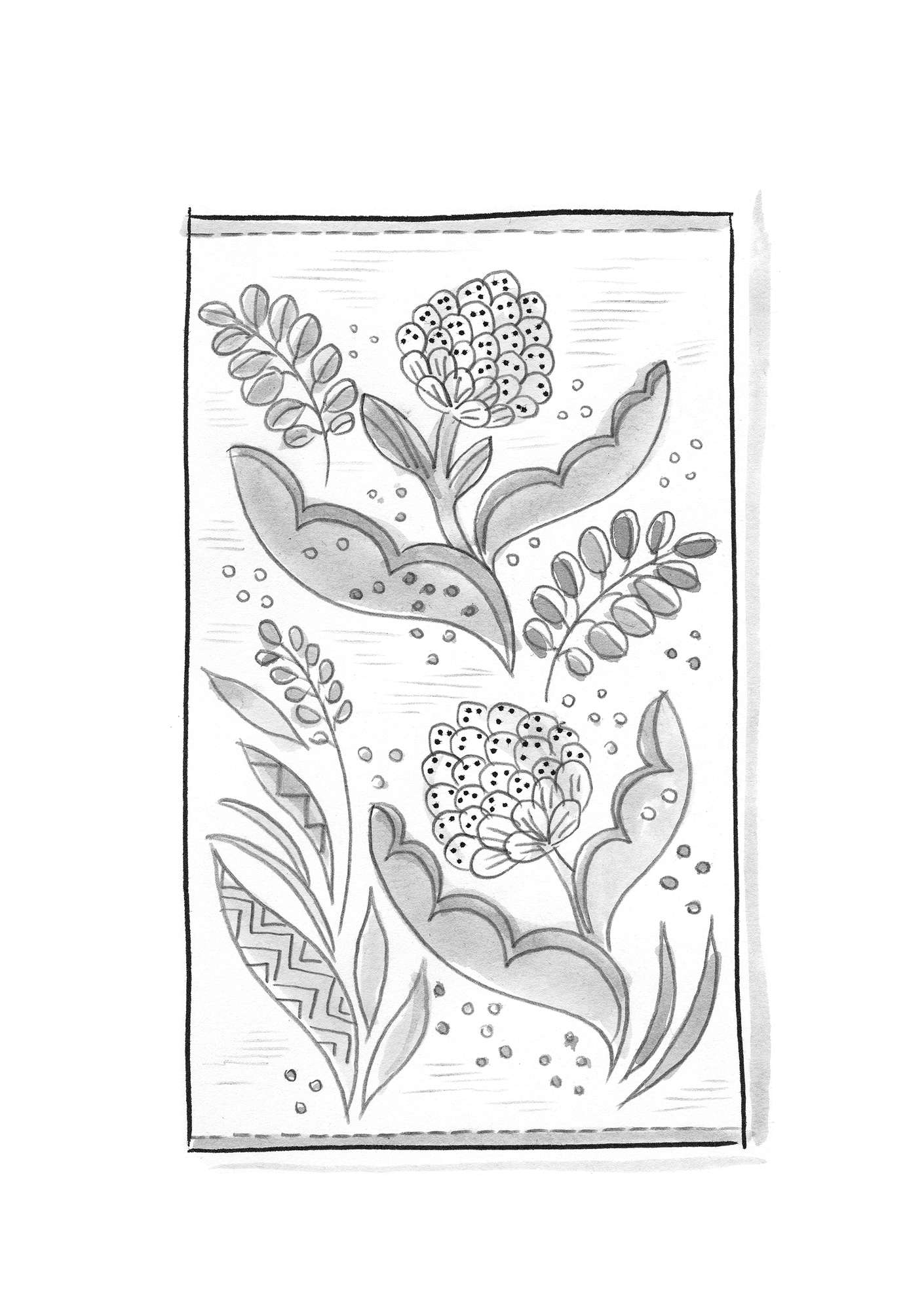 “Artichoke” rug in organic cotton raspberry