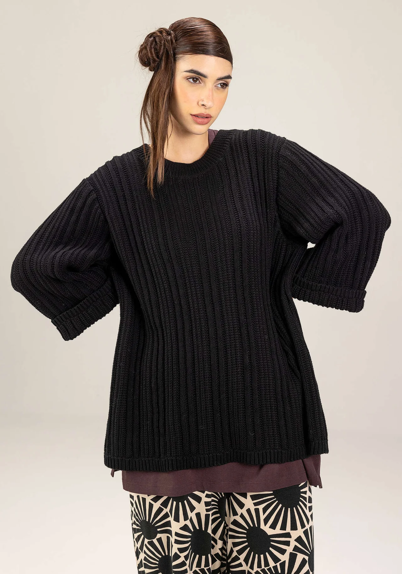 Pull "Midori" en coton biologique - noir
