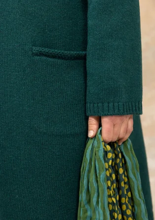 Gemusterte oder einfarbige Langstrickjacke „Wilma“ aus Lammwolle - dunkeljaspis melange