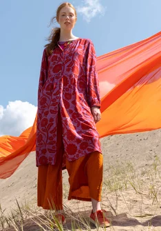 “Moonlight” woven viscose/linen dress - bright red