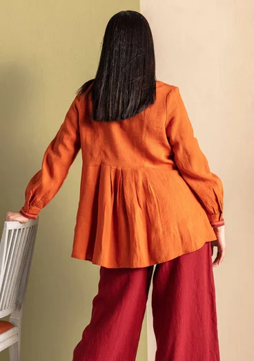 Vevd bluse «Fiona» i lin - henna