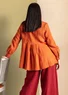Vevd bluse «Fiona» i lin (henna L)