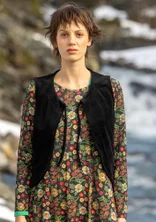 “Nootka” organic cotton/recycled polyester velour waistcoat - black