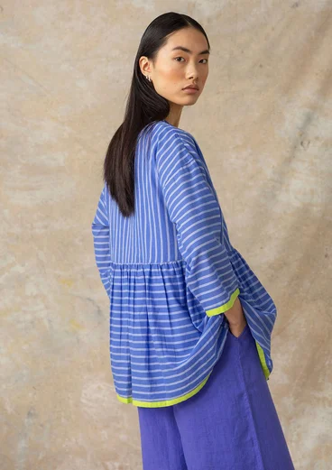 Blouse tissée « Nord » en coton biologique - lotus bleu