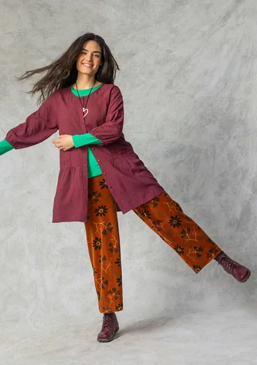 Velours broek "Paraguay" van biologisch katoen/gerecycled polyester - barnsteen