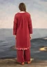 Velour dress in organic cotton/recycled polyester/spandex (agate red M)
