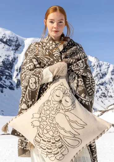 “Taiga” knit throw in lambswool - clay