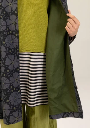 Striped jersey tunic in organic cotton - black