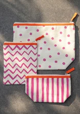 “Tripp-Trapp-Trull” organic cotton toiletry bag set - pink begonia