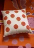 “Tulipanaros” block-printed cushion cover in organic cotton (brick One Size)