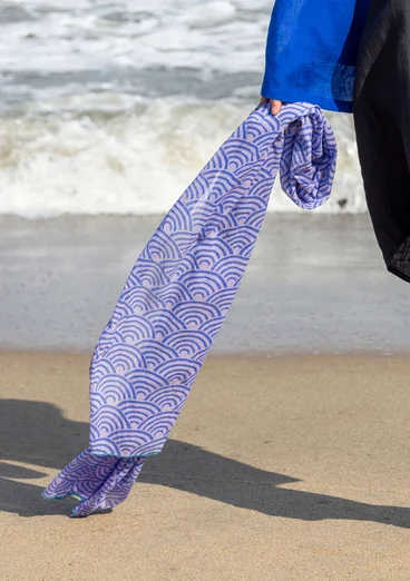 Schal „Bow“ aus Bio-Baumwolle - tiefblau