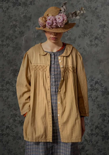 Blouse "Fille" en tissu de coton biologique - seigle