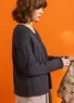 Cardigan in wool (dark ash gray melange S)