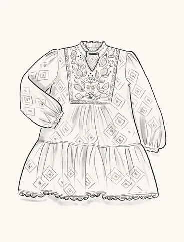 “Hilda” woven tunic in organic cotton - svart