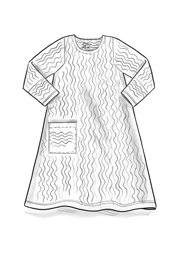 Robe rayée/unie "Ellen" en jersey de coton biologique/modal - cannelle/motif