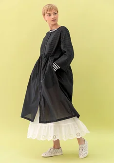 Geweven jurk "Agnes" van biologisch katoen - zwart