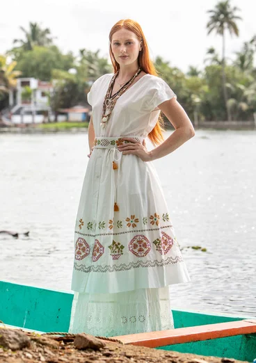 Ärmelloses Kleid „Cross“ aus Bio-Baumwolle - halbgebleicht