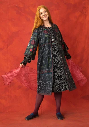 Robe "Cassiopeia" en tissu de coton biologique/soie - gris cendré foncé