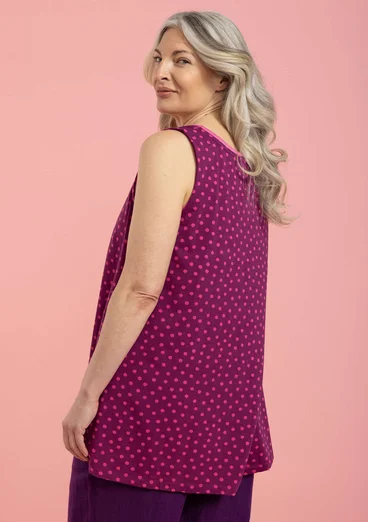 Tricot singlet "Dot" van biologisch katoen/modal/elastaan - wijndruif