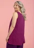 Tricot singlet "Dot" van biologisch katoen/modal/elastaan (wijndruif M)