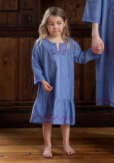 Mädchen-Nachthemd „Twinkle“ aus Bio-Baumwolle - meeresblau