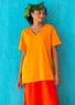 Tricot top van biologisch katoen (mandarijn S)