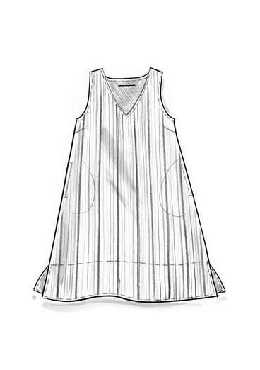 “Esme” woven organic cotton/linen dress - multicoloured/striped