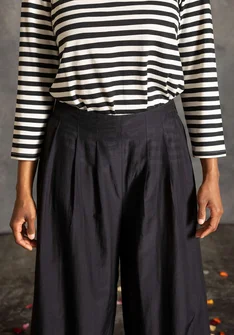 Bukse i bomull/silke - svart