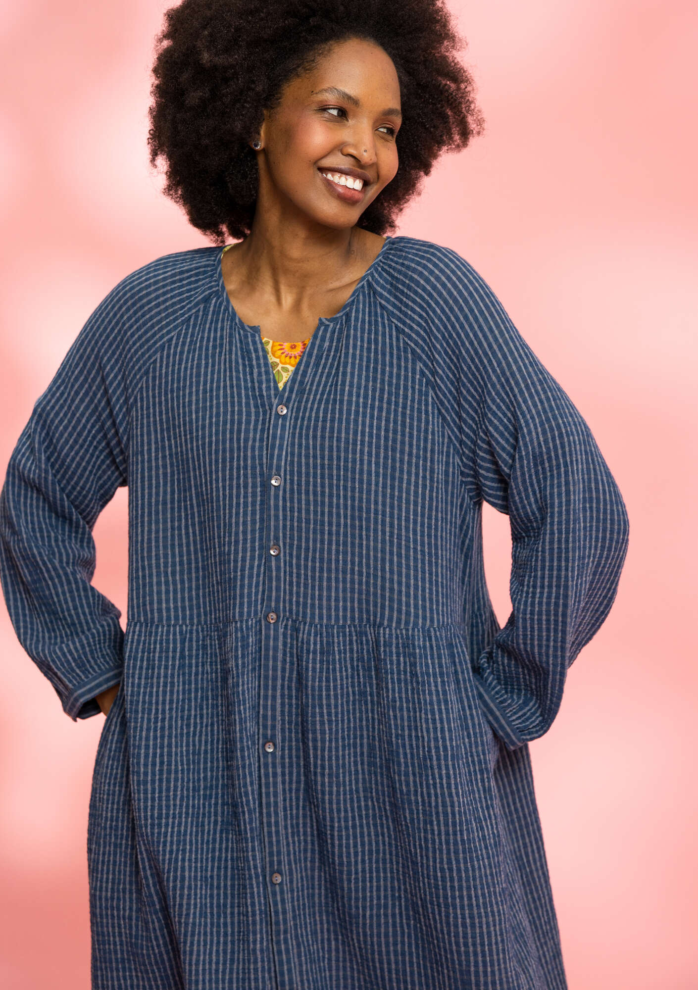 Noira” checked dress in organic cotton gudrunsjoden.com