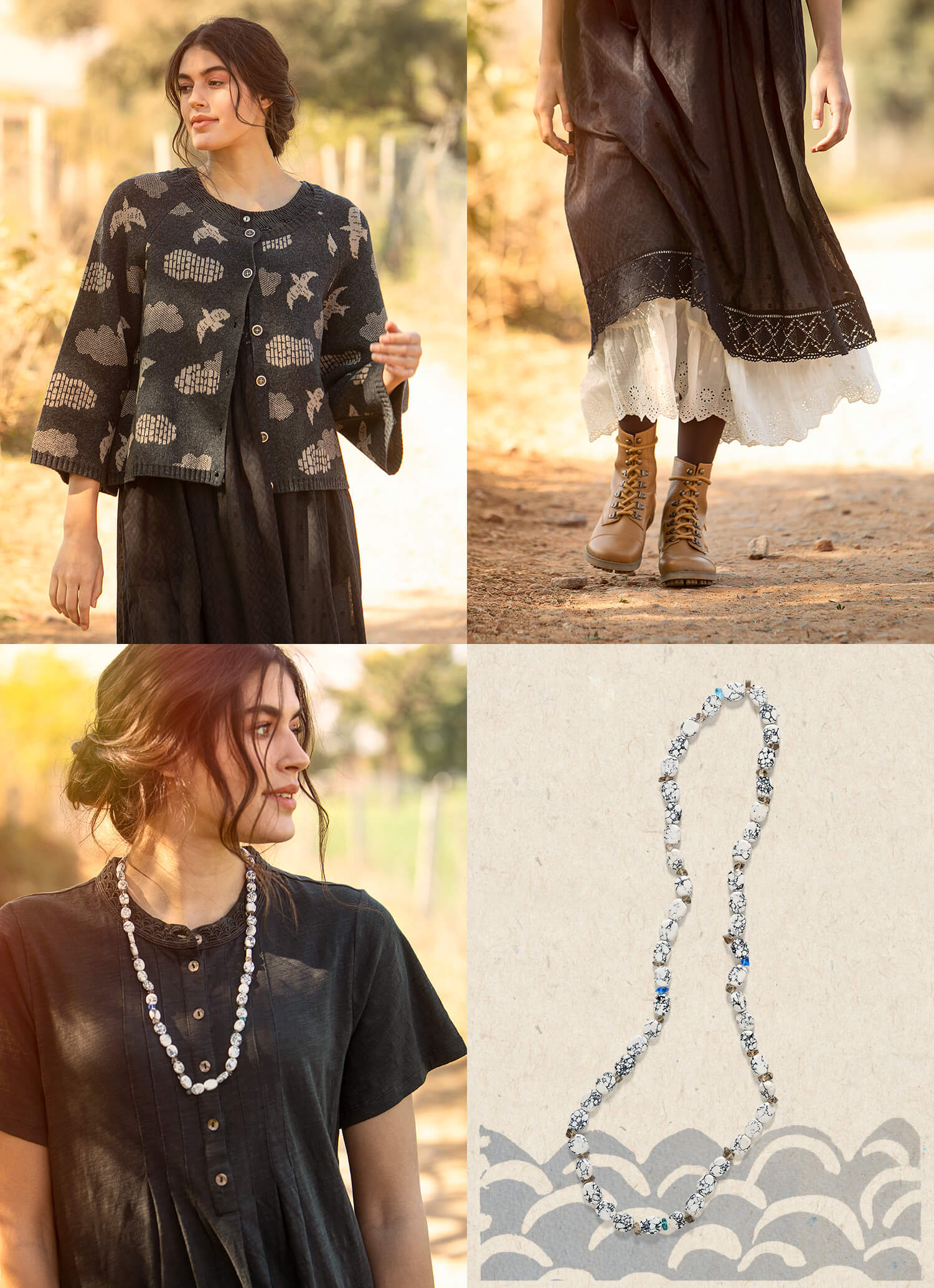Boho organic cotton clothes Autumn collection 2024