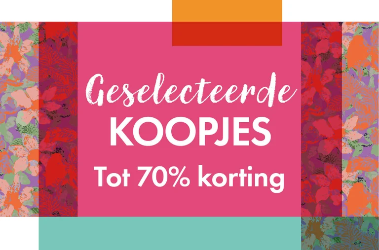 Een grafisch dessin met vlakken van verschillende dessins en kleuren die over elkaar heen liggen.