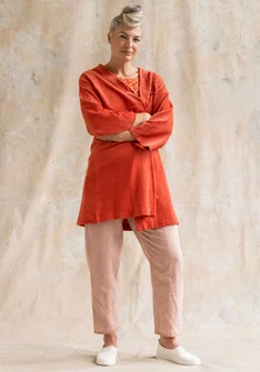 Velour kimono in organic cotton/recycled polyester - tegel